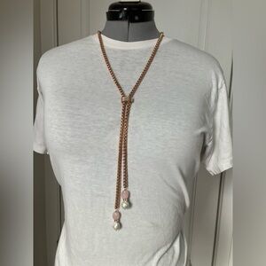 White House Black Market Gold and Pink Necklace